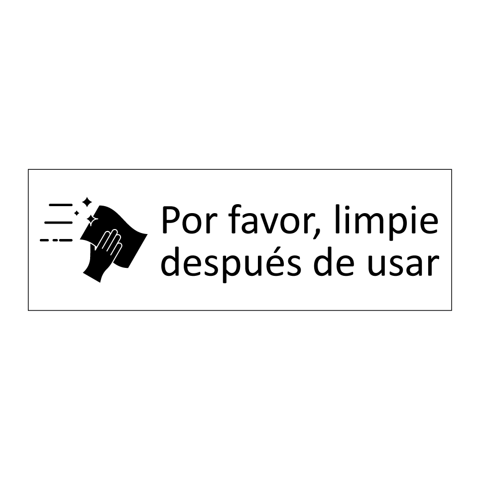 Por favor, limpie después de usar