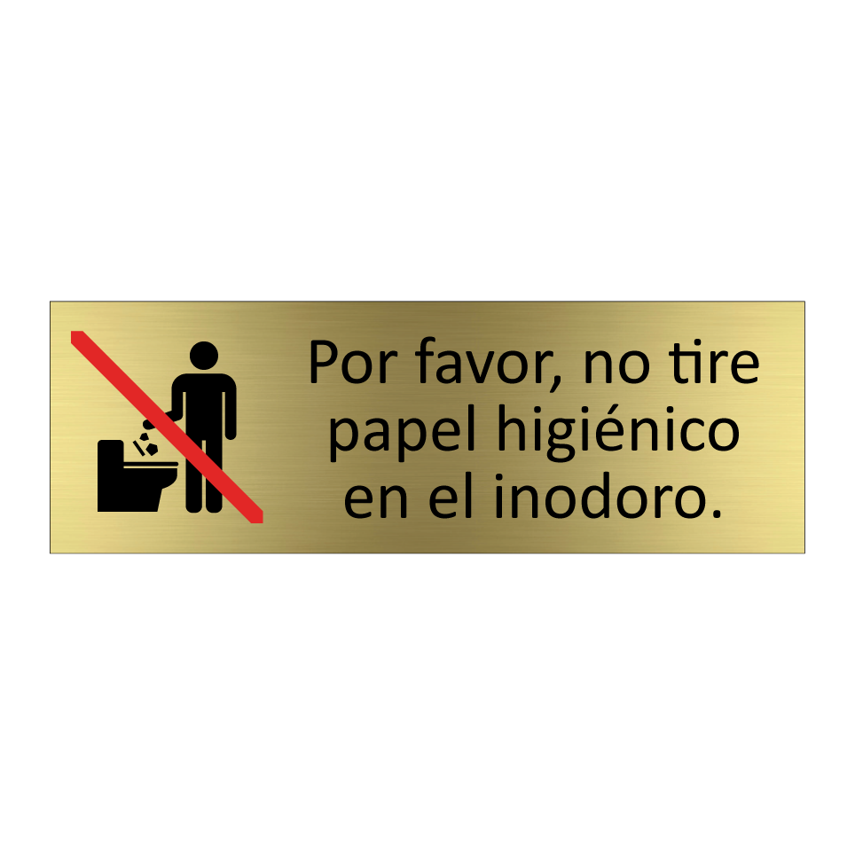 Por favor, no tire papel higiénico en el inodoro.