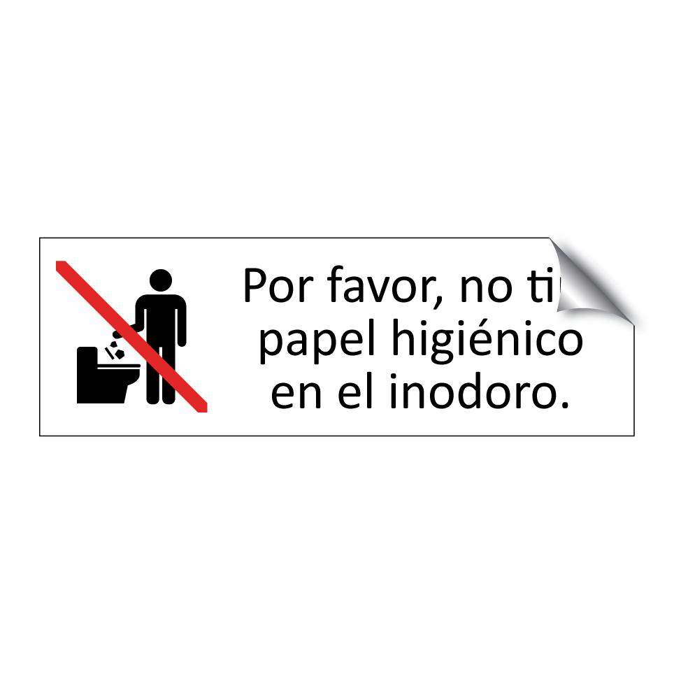 Por favor, no tire papel higiénico en el inodoro.