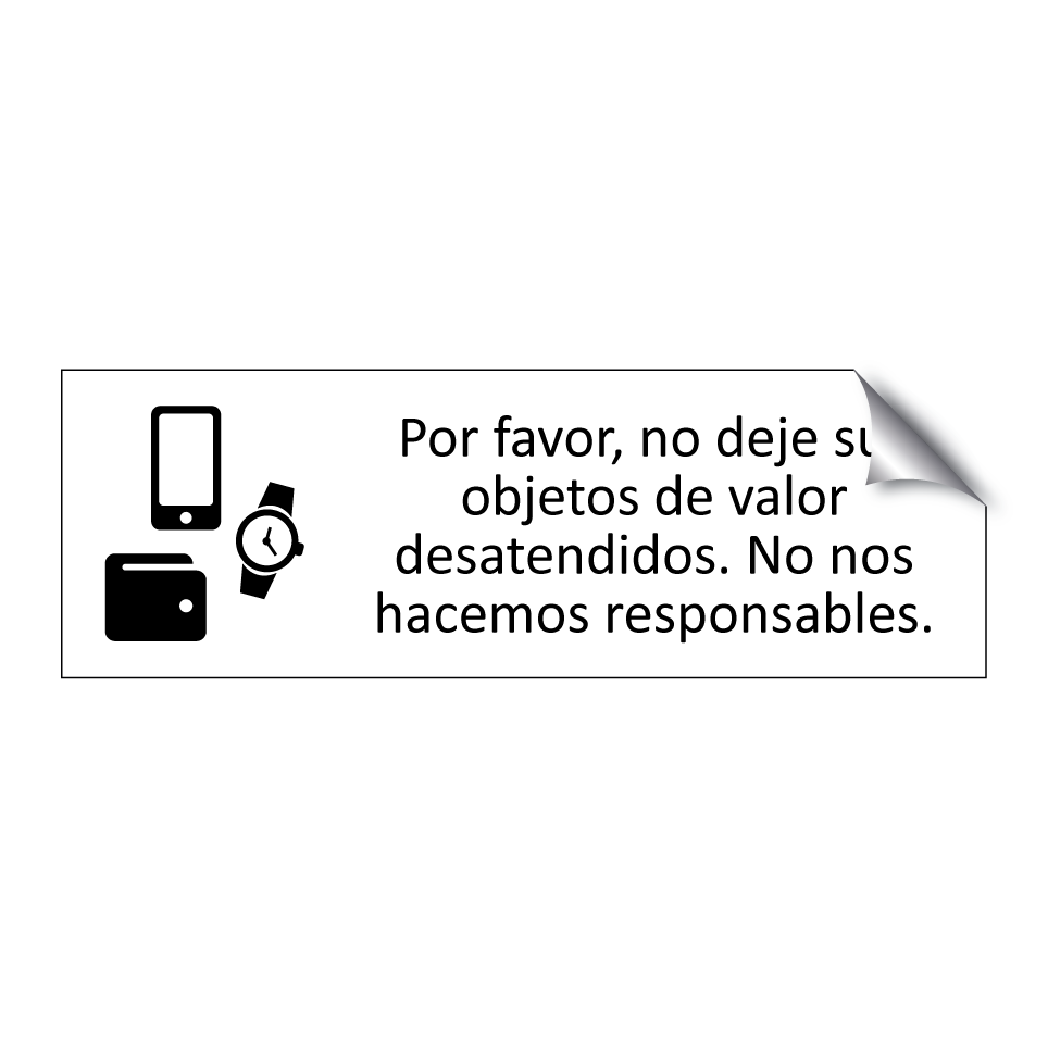 Por favor, no deje sus objetos de valor desatendidos. No nos hacemos responsables.