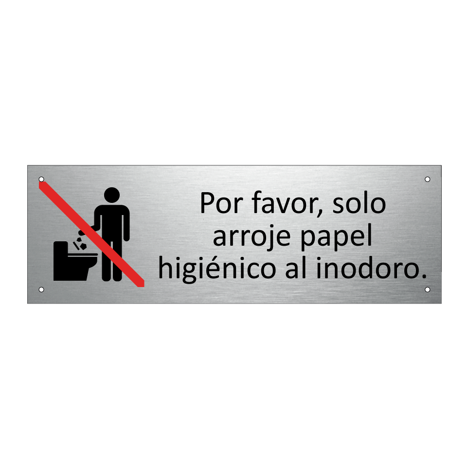 Por favor, solo arroje papel higiénico al inodoro.