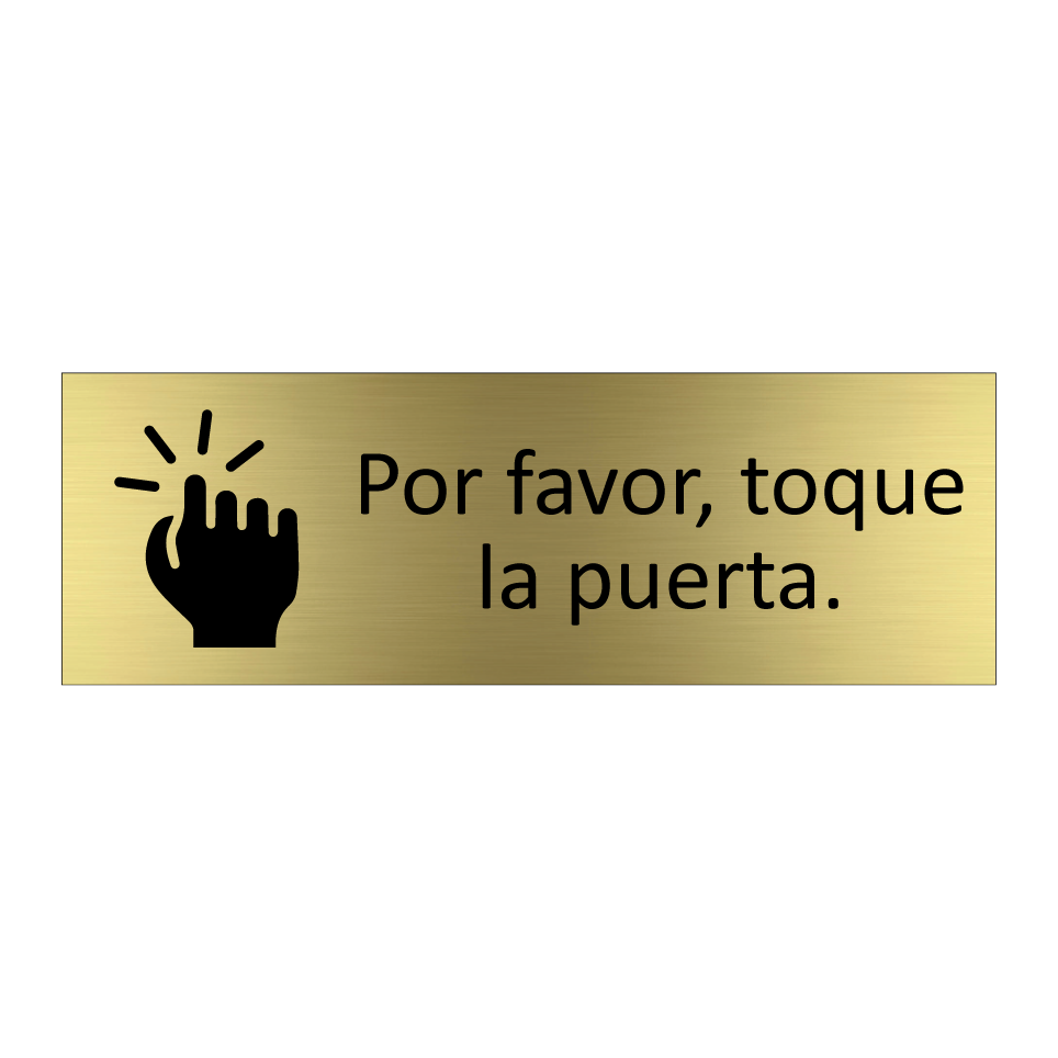 Por favor, toque la puerta.