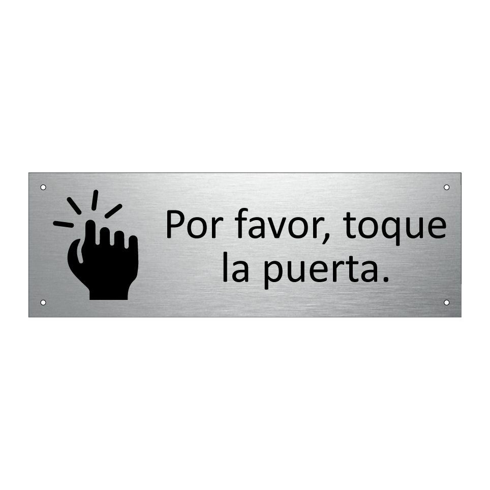 Por favor, toque la puerta.