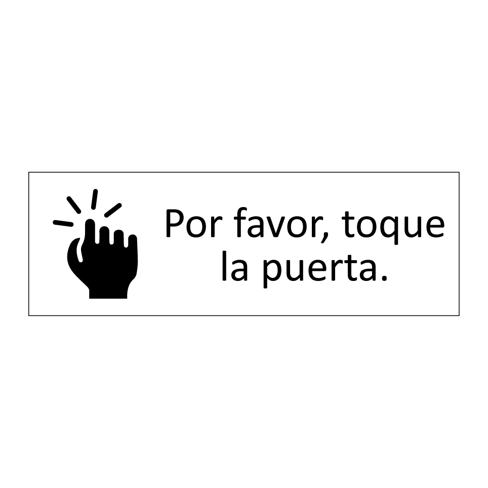 Por favor, toque la puerta.