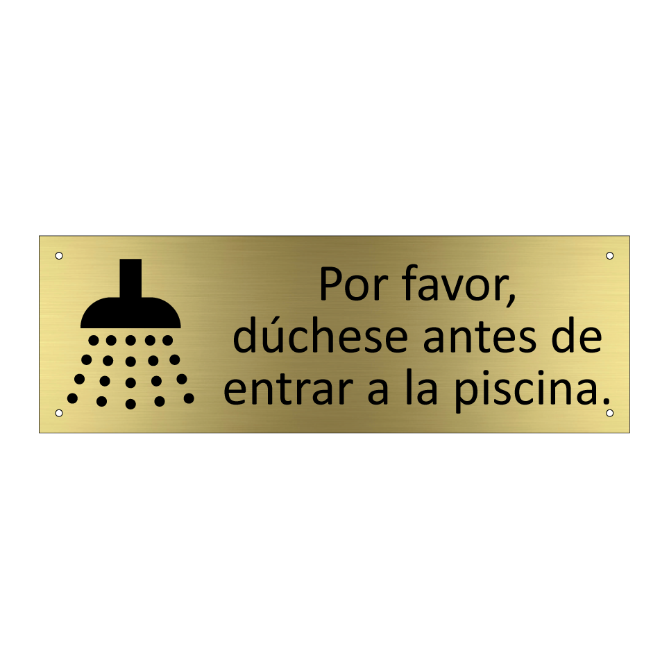 Por favor, dúchese antes de entrar a la piscina.