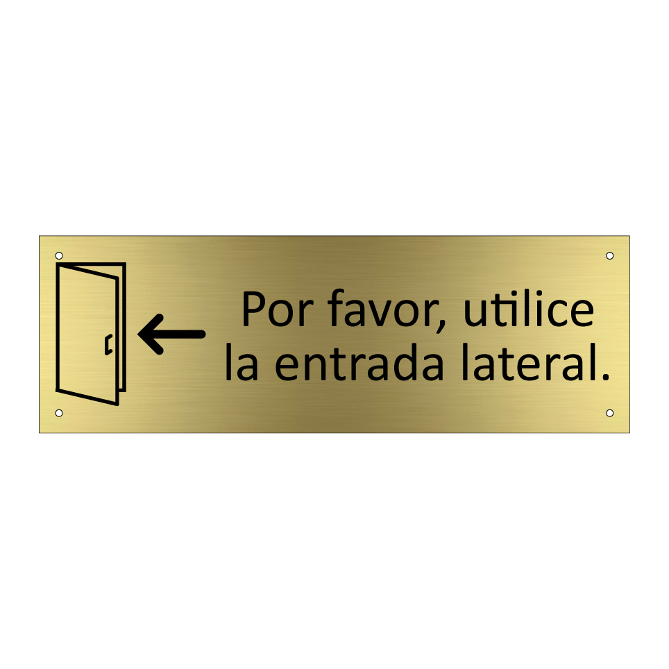 Por favor, utilice la entrada lateral.