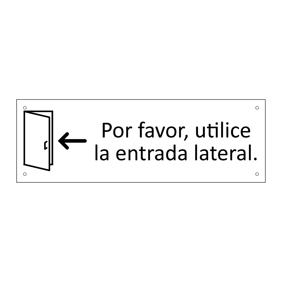 Por favor, utilice la entrada lateral.