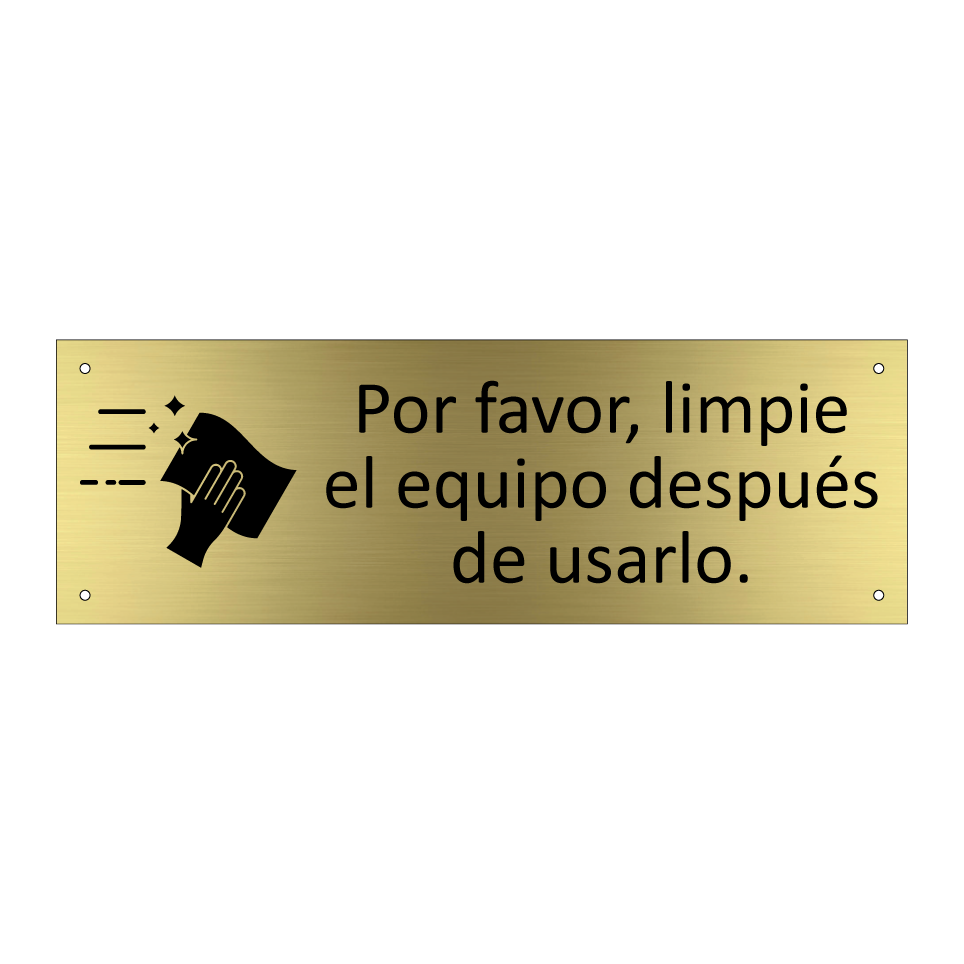 Por favor, limpie el equipo después de usarlo.