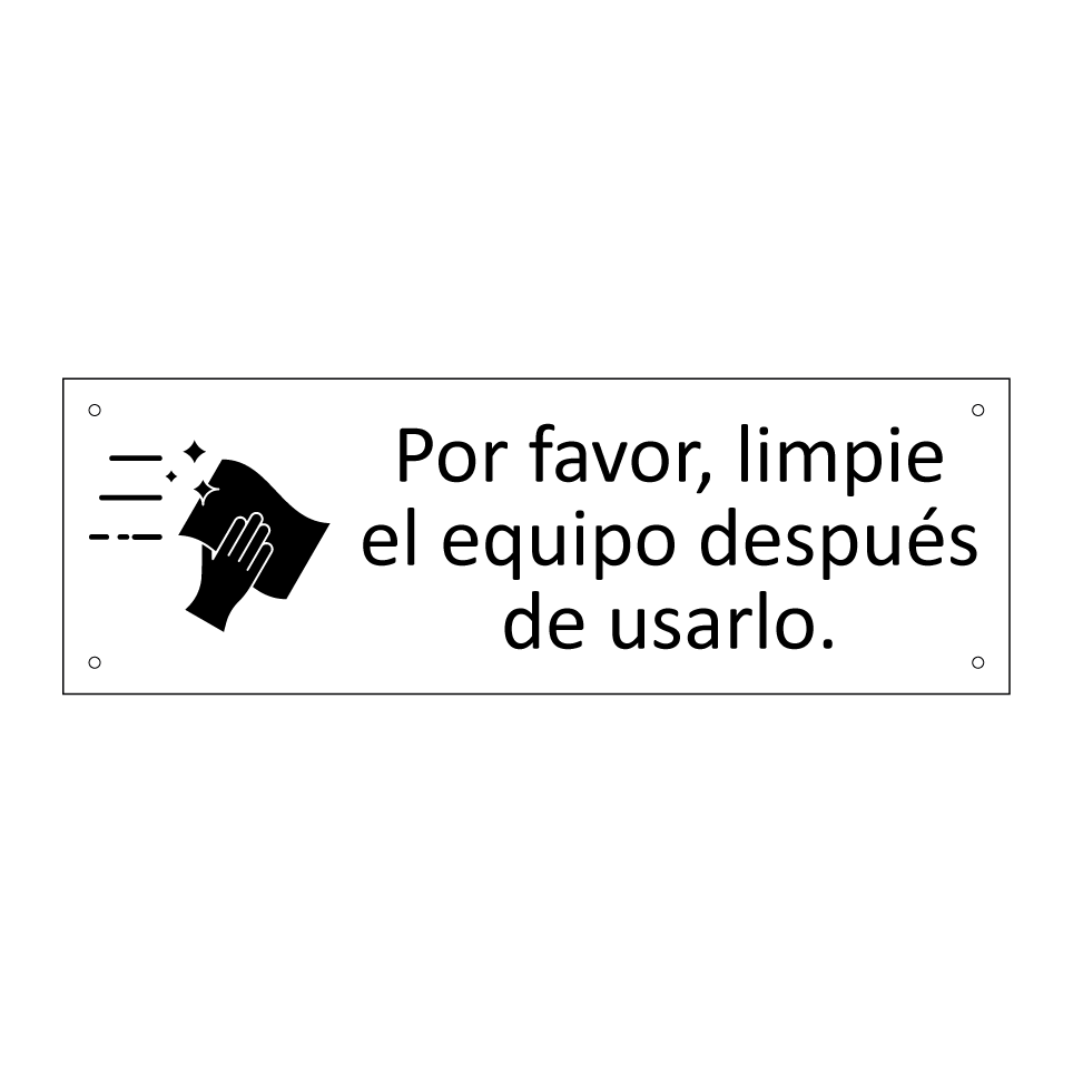 Por favor, limpie el equipo después de usarlo.