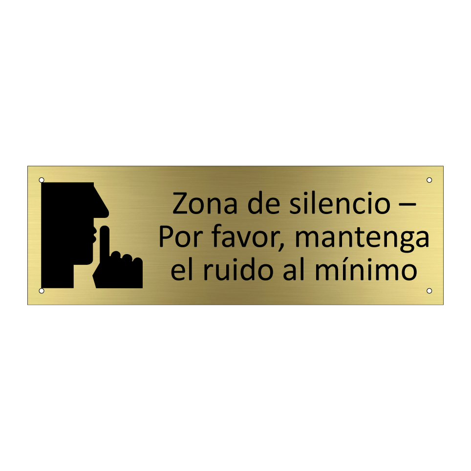 Zona de silencio – Por favor, mantenga el ruido al mínimo