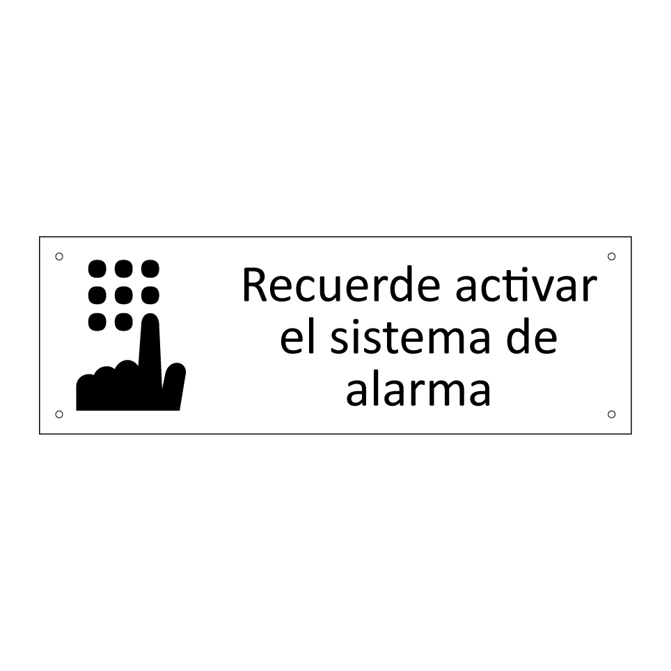 Recuerde activar el sistema de alarma