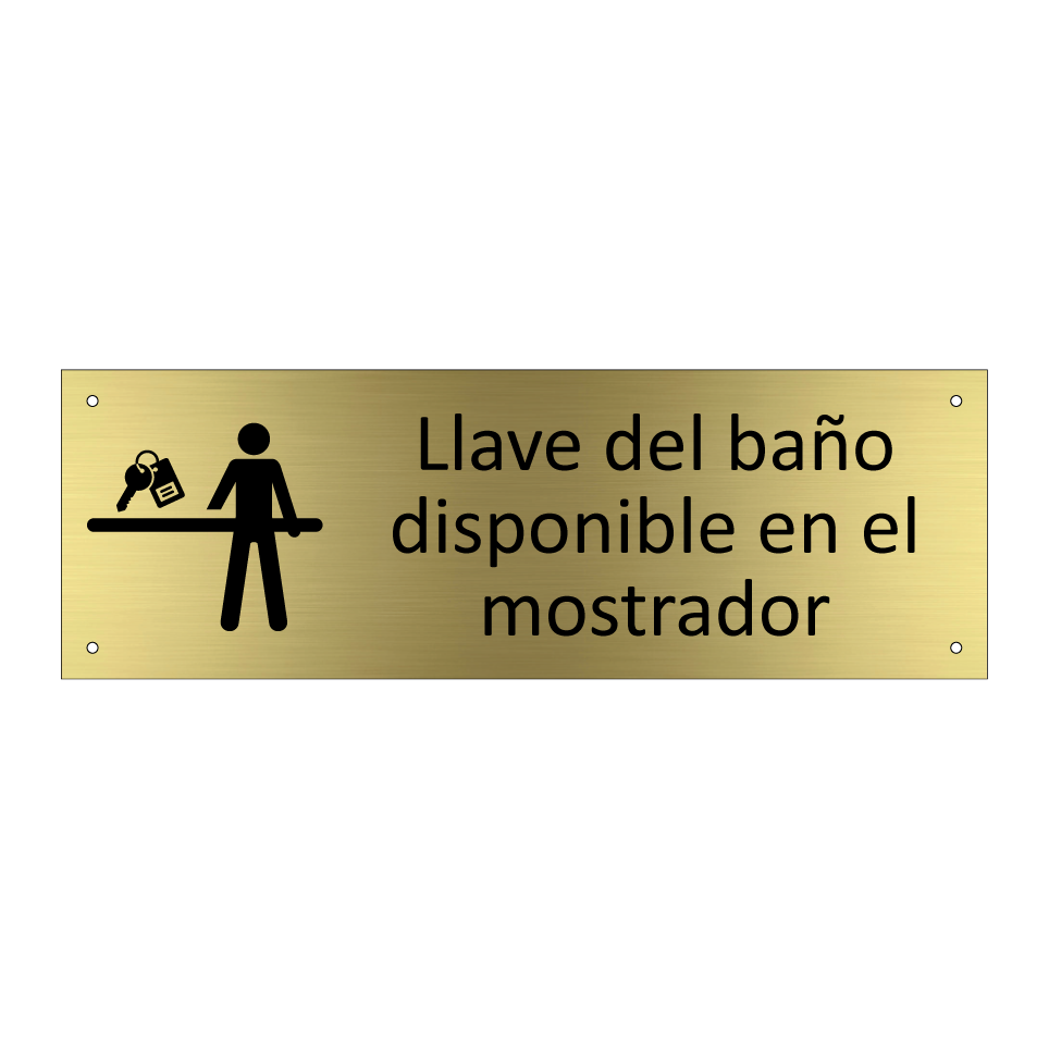 Llave del baño disponible en el mostrador
