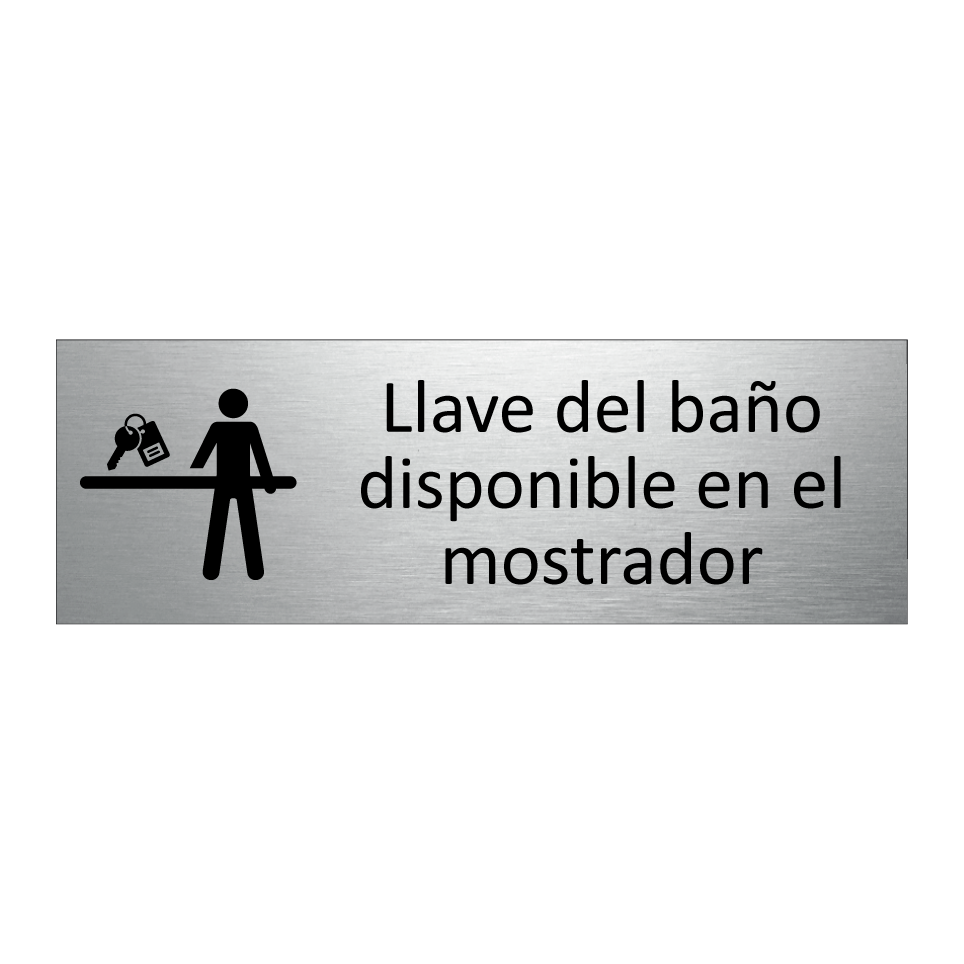 Llave del baño disponible en el mostrador
