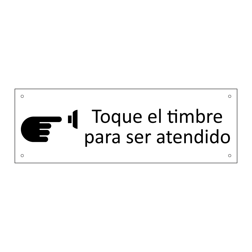 Toque el timbre para ser atendido