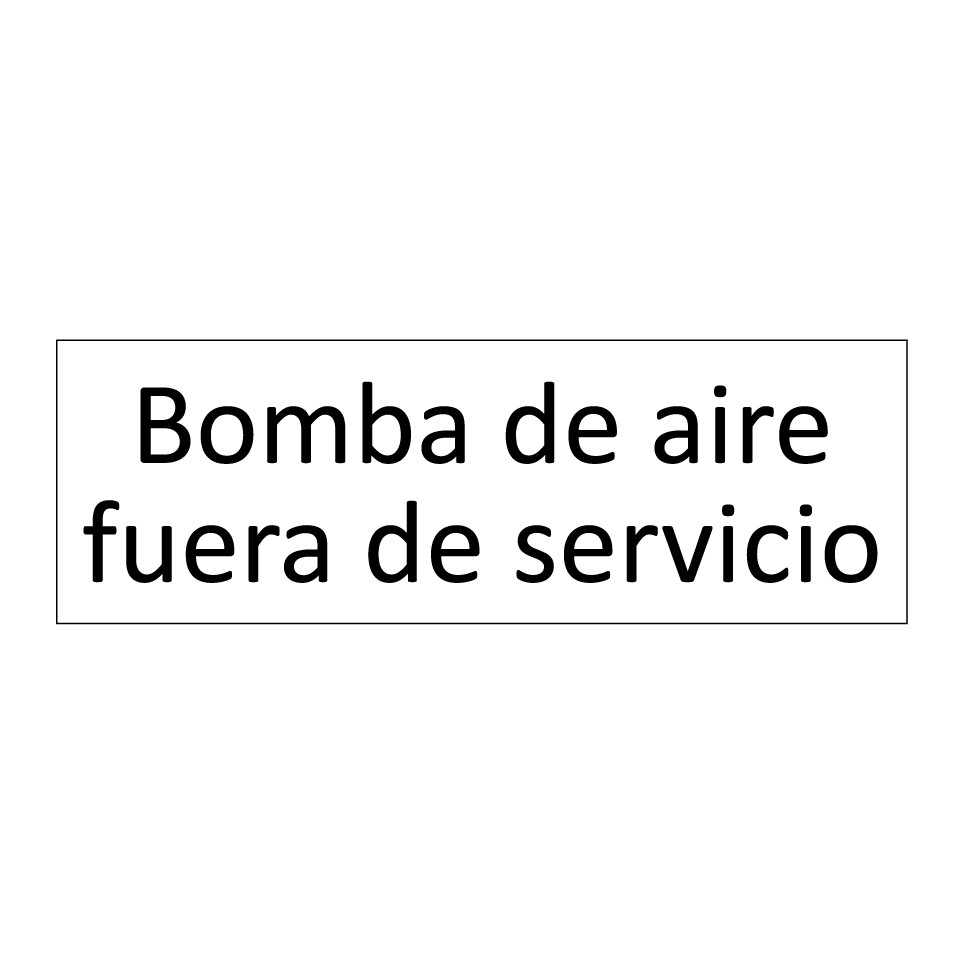 Bomba de aire fuera de servicio