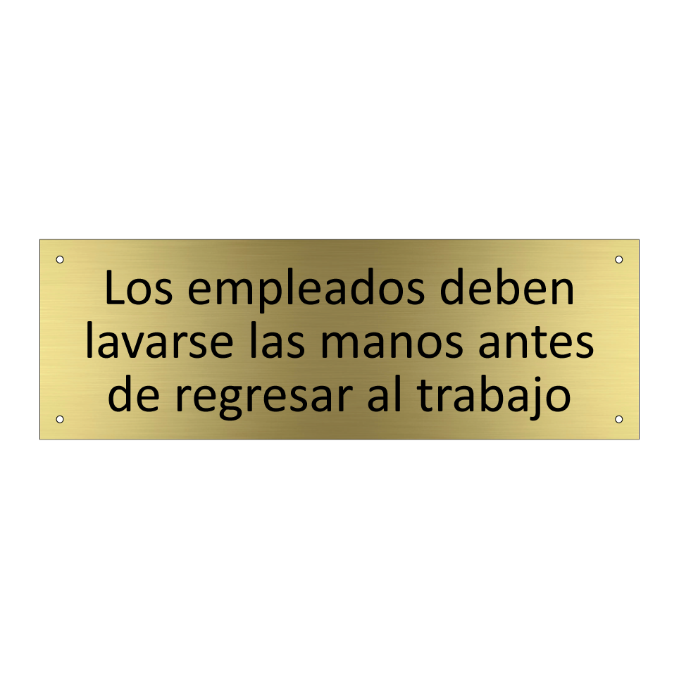 Los empleados deben lavarse las manos antes de regresar al trabajo