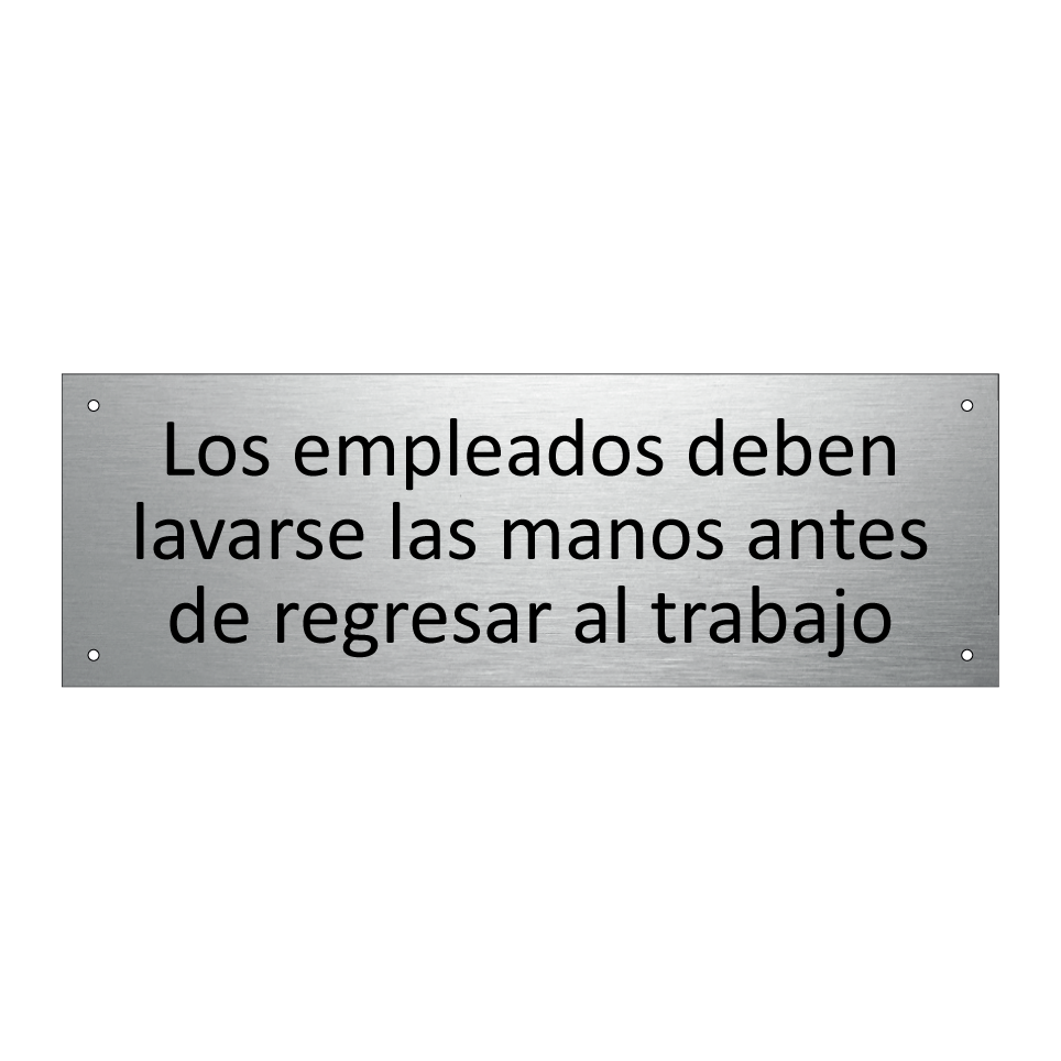 Los empleados deben lavarse las manos antes de regresar al trabajo
