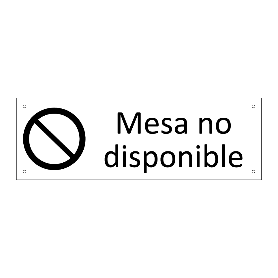 Mesa no disponible
