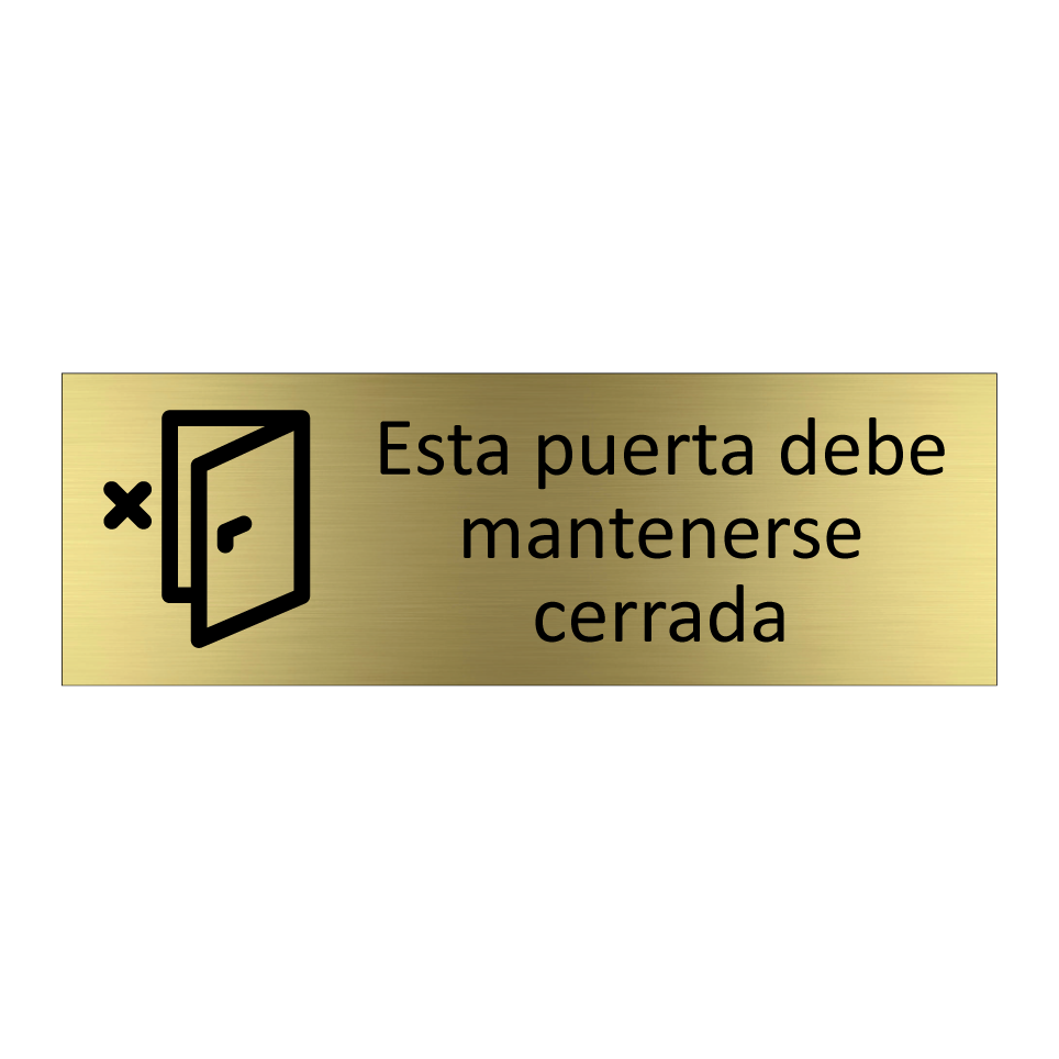 Esta puerta debe mantenerse cerrada