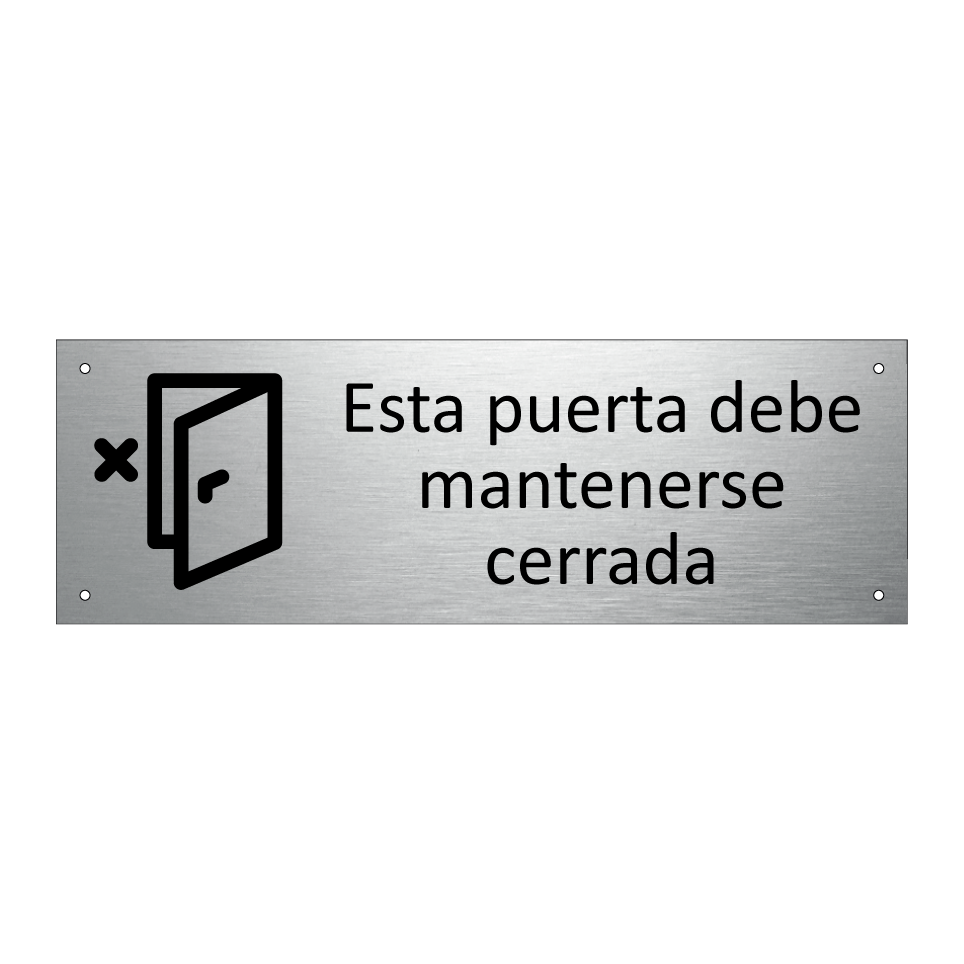 Esta puerta debe mantenerse cerrada