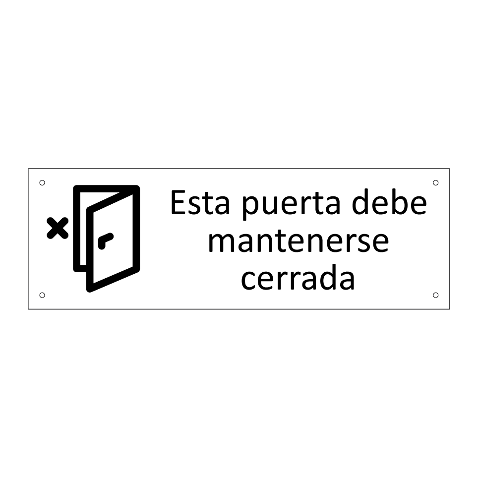 Esta puerta debe mantenerse cerrada
