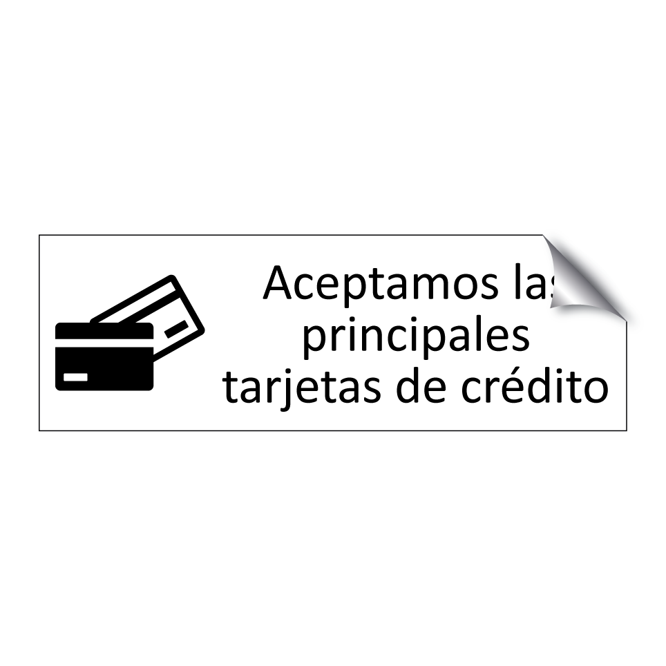 Aceptamos las principales tarjetas de crédito