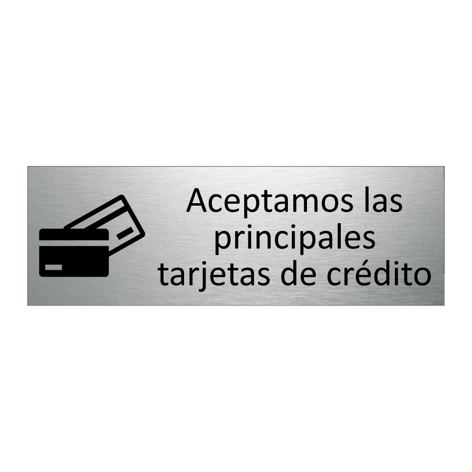 Aceptamos las principales tarjetas de crédito