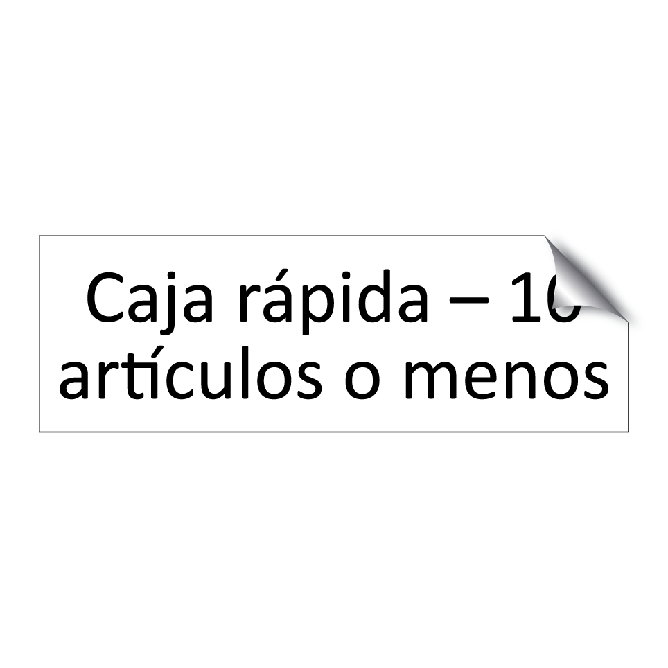 Caja rápida – 10 artículos o menos