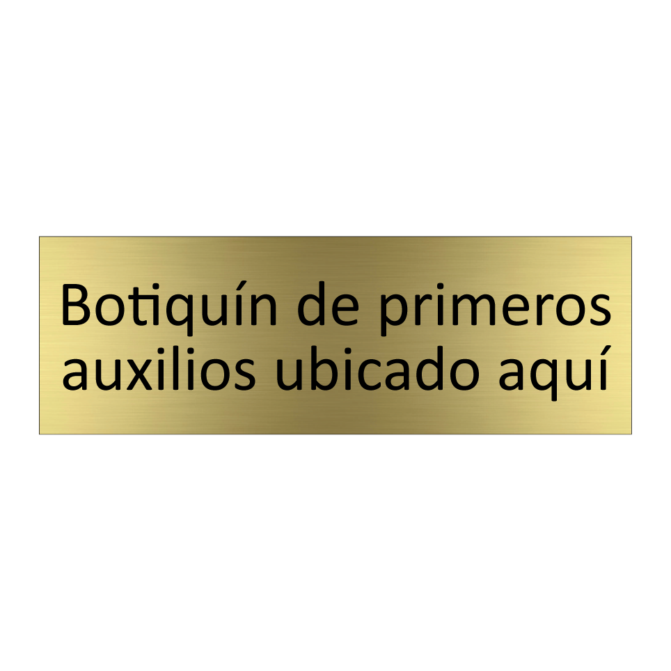 Botiquín de primeros auxilios ubicado aquí