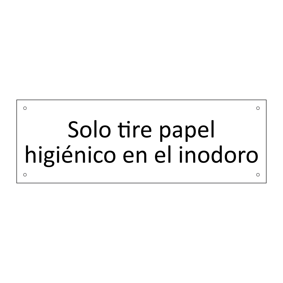 Solo tire papel higiénico en el inodoro