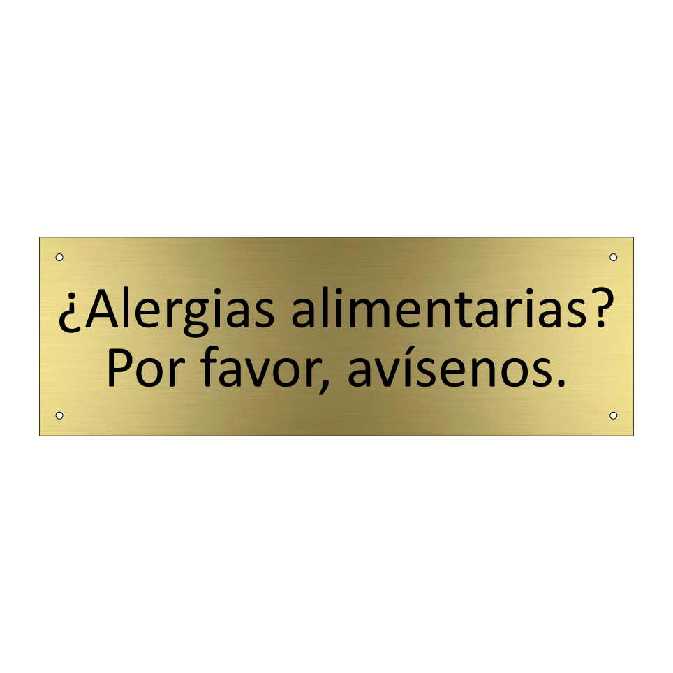 ¿Alergias alimentarias? Por favor, avísenos.