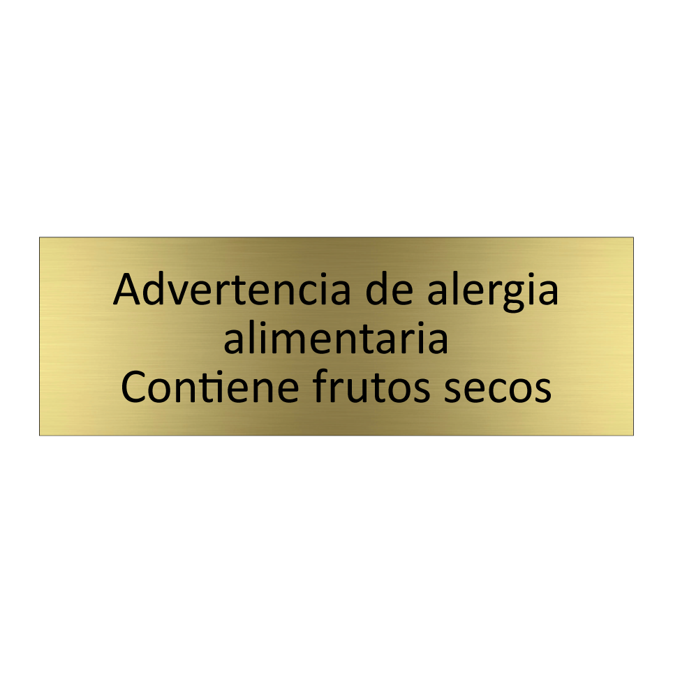 Advertencia de alergia alimentaria
Contiene frutos secos