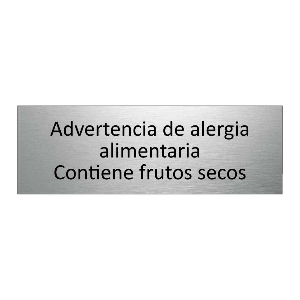 Advertencia de alergia alimentaria
Contiene frutos secos