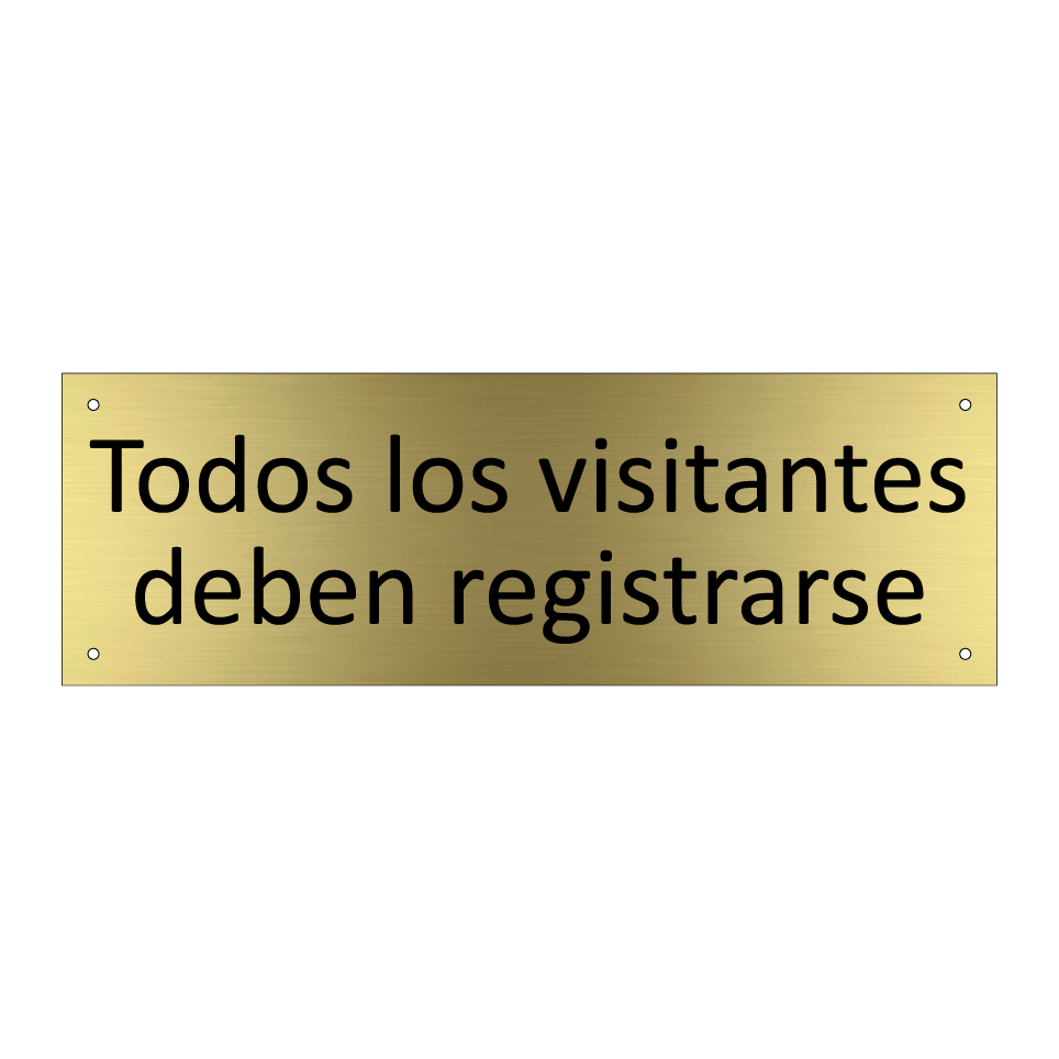Todos los visitantes deben registrarse