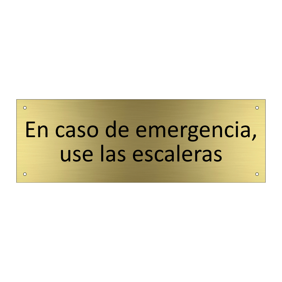 En caso de emergencia, use las escaleras