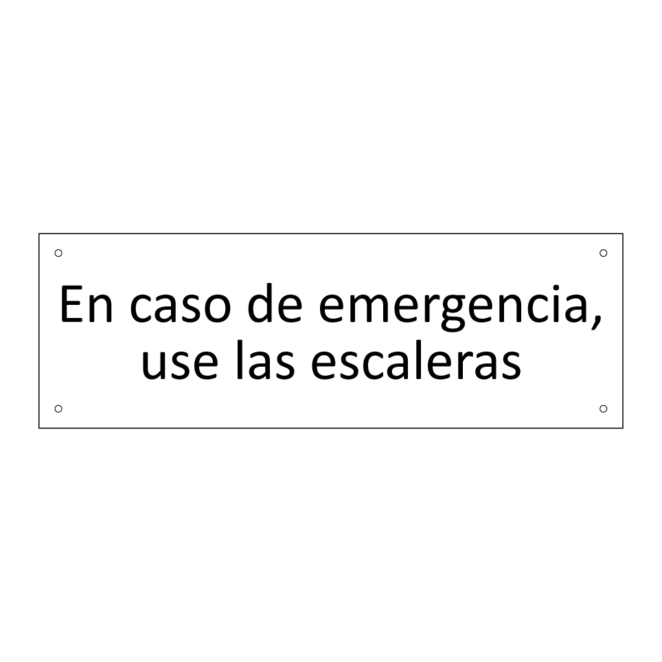 En caso de emergencia, use las escaleras