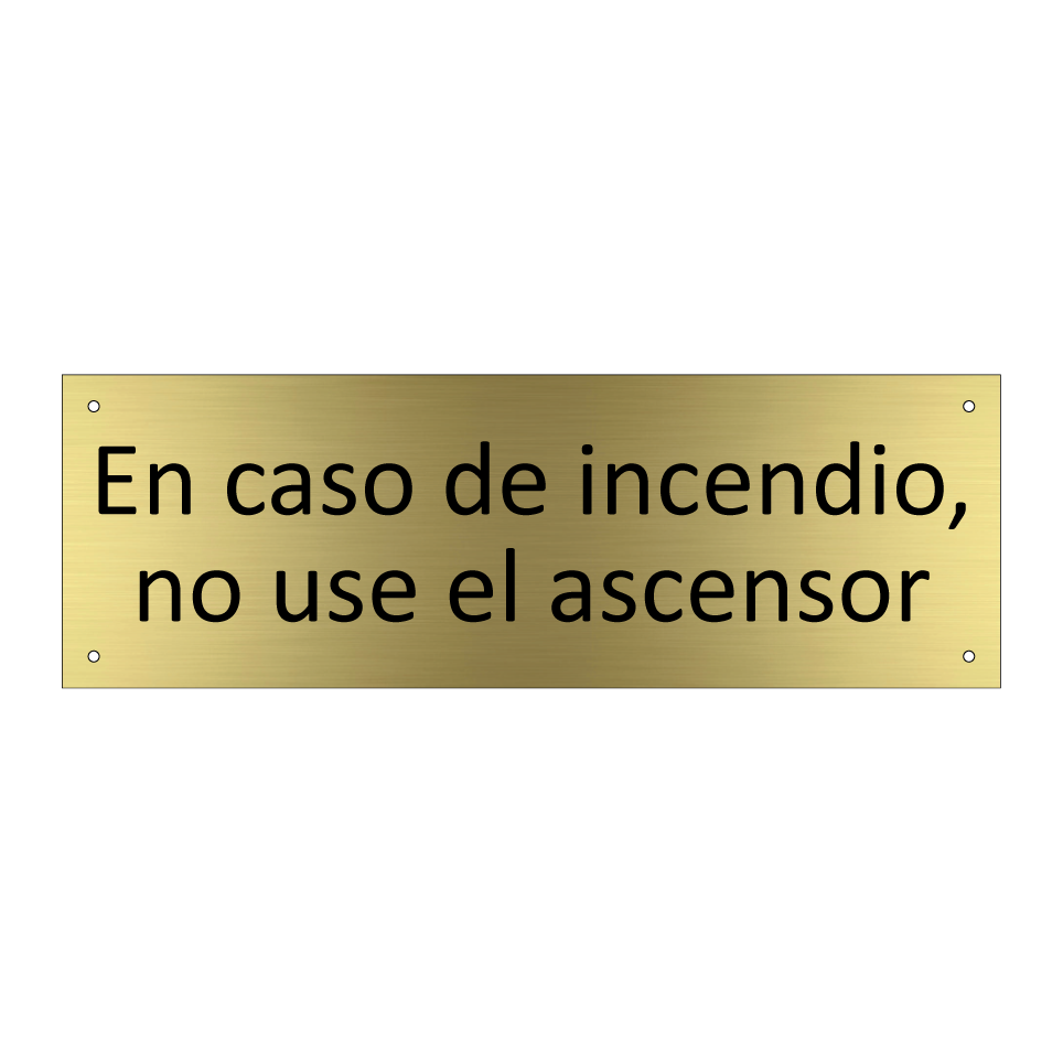 En caso de incendio, no use el ascensor