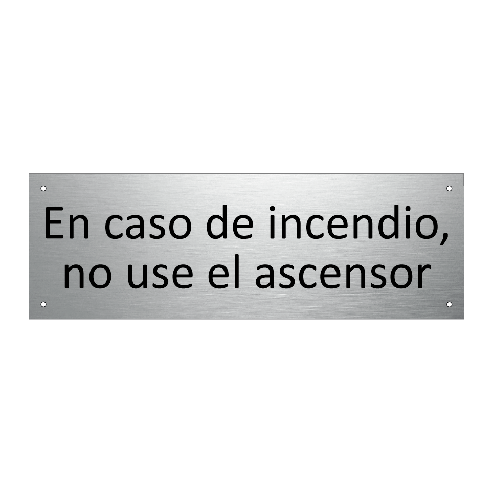 En caso de incendio, no use el ascensor