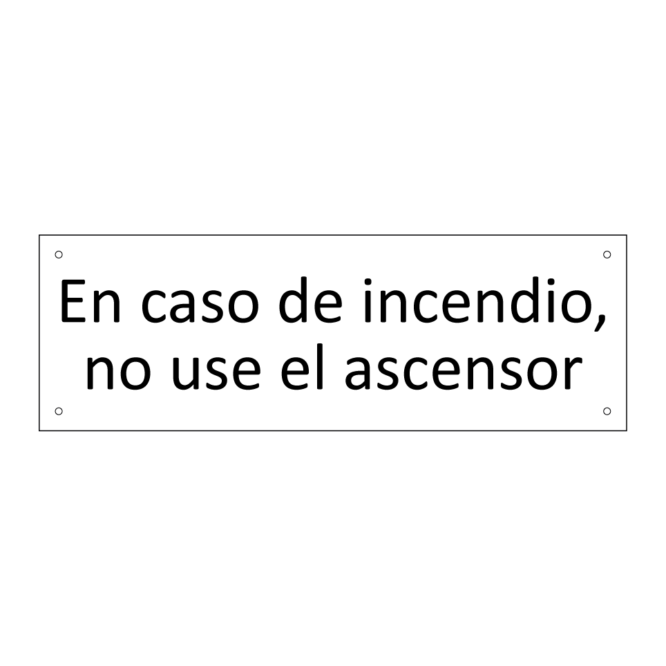En caso de incendio, no use el ascensor