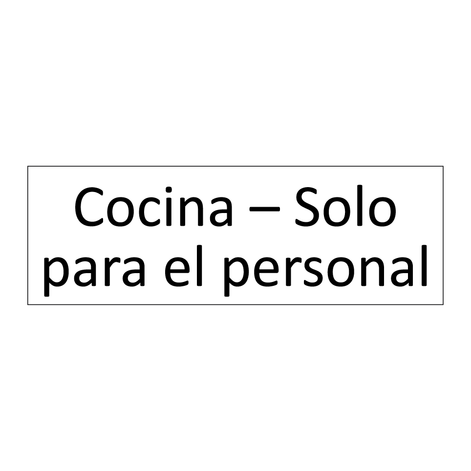 Cocina – Solo para el personal