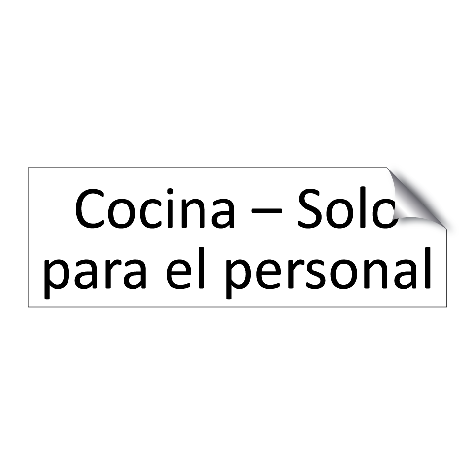 Cocina – Solo para el personal