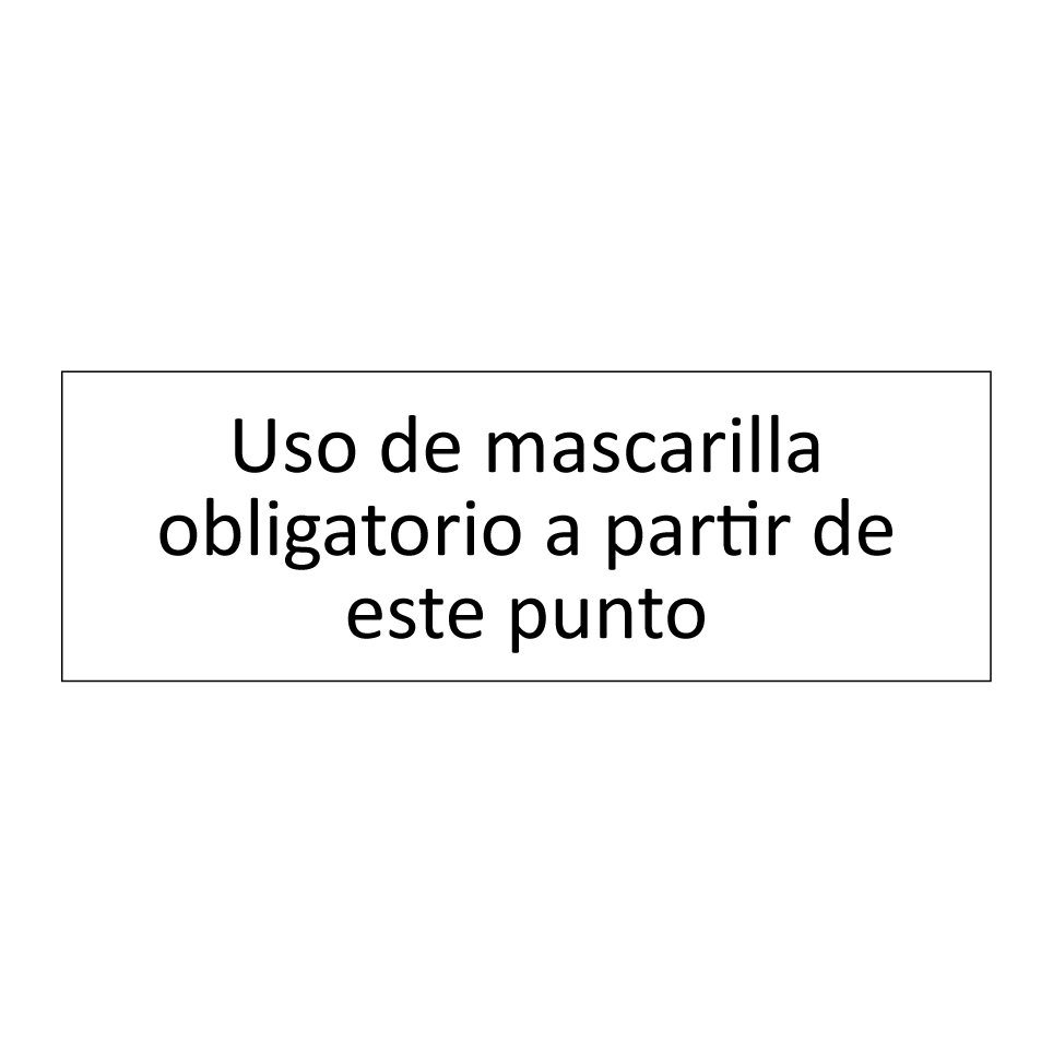 Uso de mascarilla obligatorio a partir de este punto