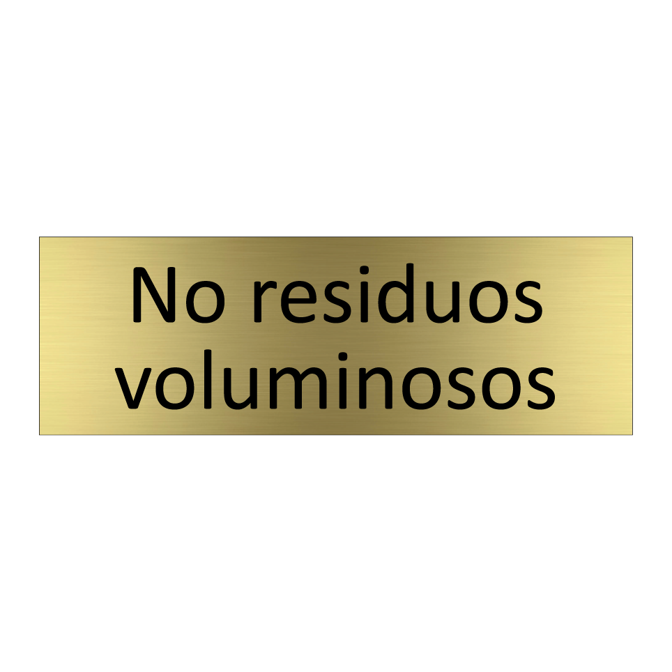 No residuos voluminosos