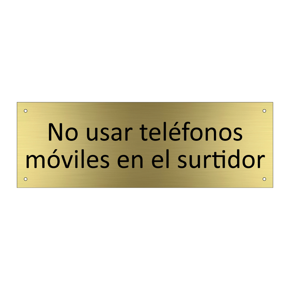 No usar teléfonos móviles en el surtidor