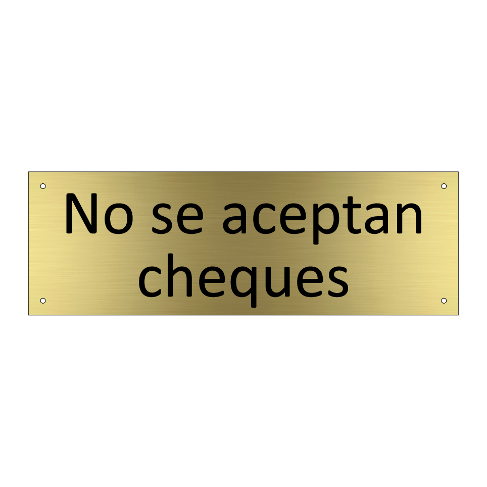 No se aceptan cheques