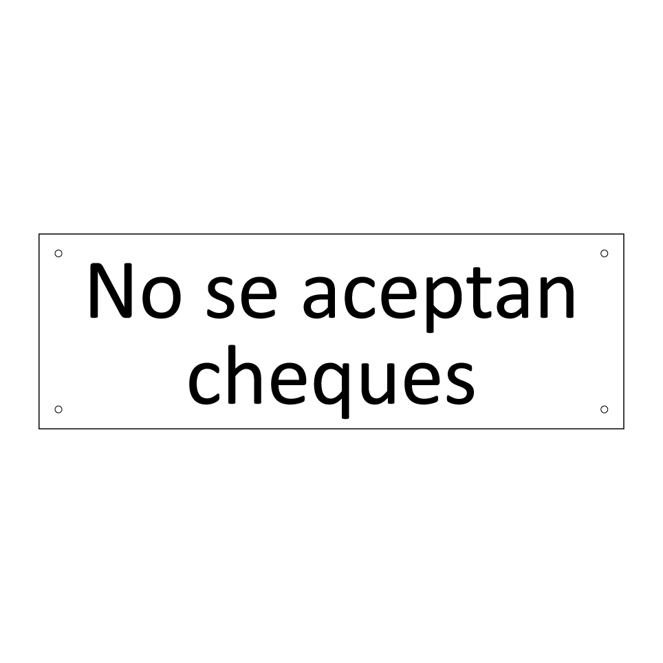 No se aceptan cheques