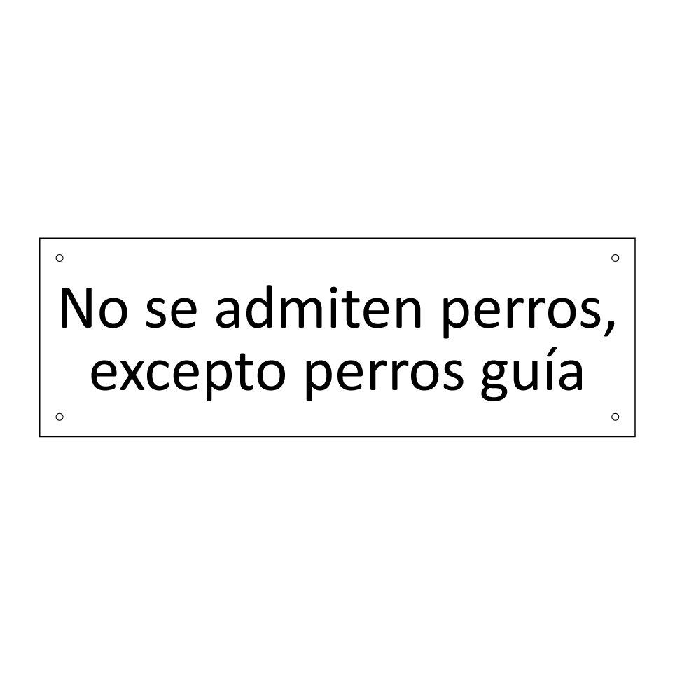 No se admiten perros, excepto perros guía