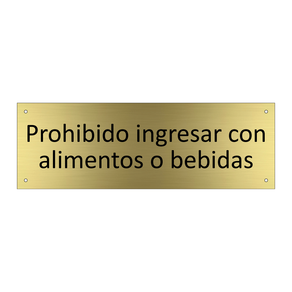 Prohibido ingresar con alimentos o bebidas