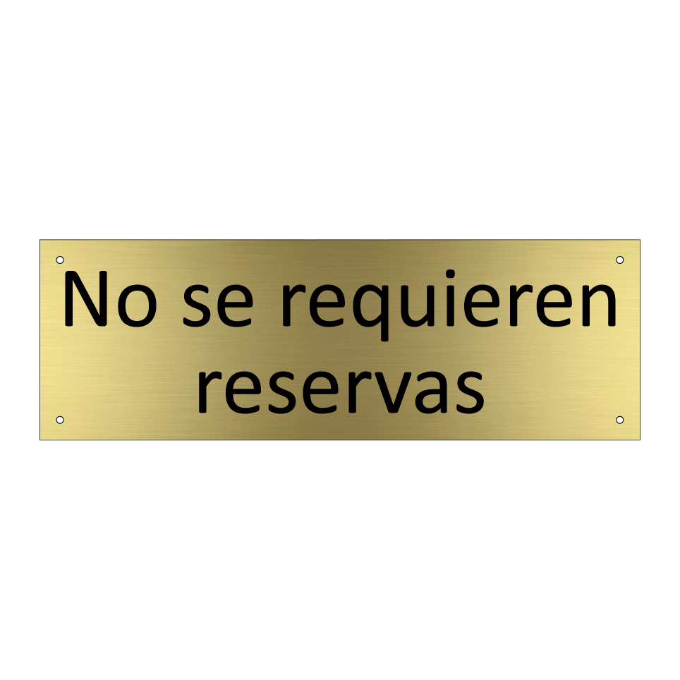 No se requieren reservas