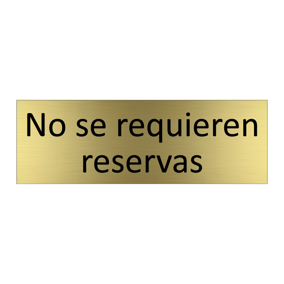 No se requieren reservas